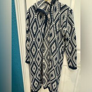 Hooded mid length cardigan size small Missell brand